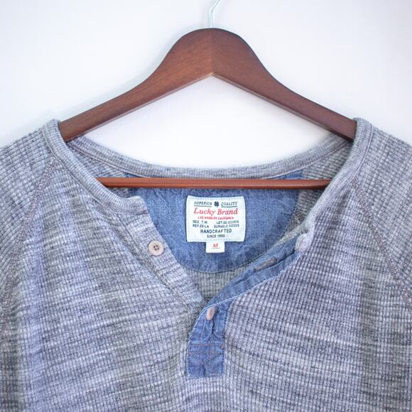Lucky Brand Gray Henley Size Medium - Picture 5 of 6